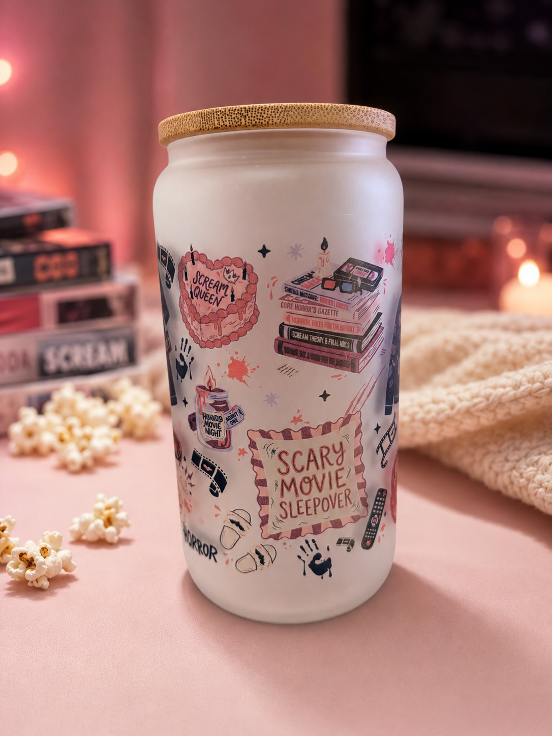 Scary Movie Fan Glass Can